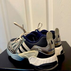 Adidas' Metallic Silver and Navy Sneakers